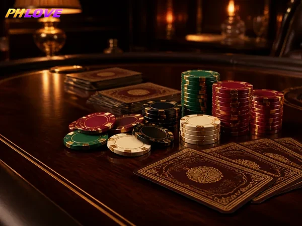 Close-up of a Dragon Tiger card game at PHLOVE